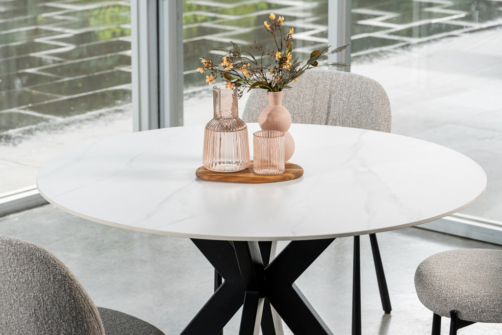 Venezia Round Dining Table Snow White
