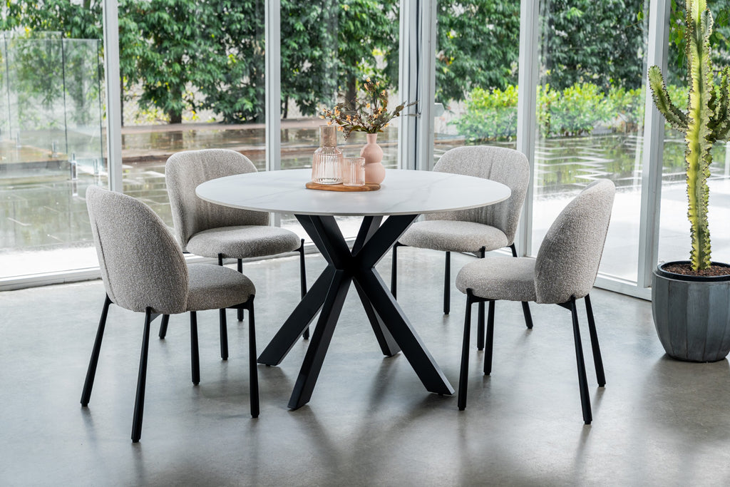 Venezia Round Dining Table Snow White