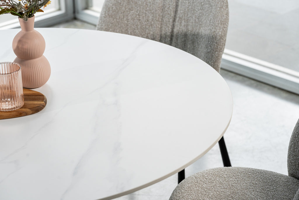 Venezia Round Dining Table Snow White