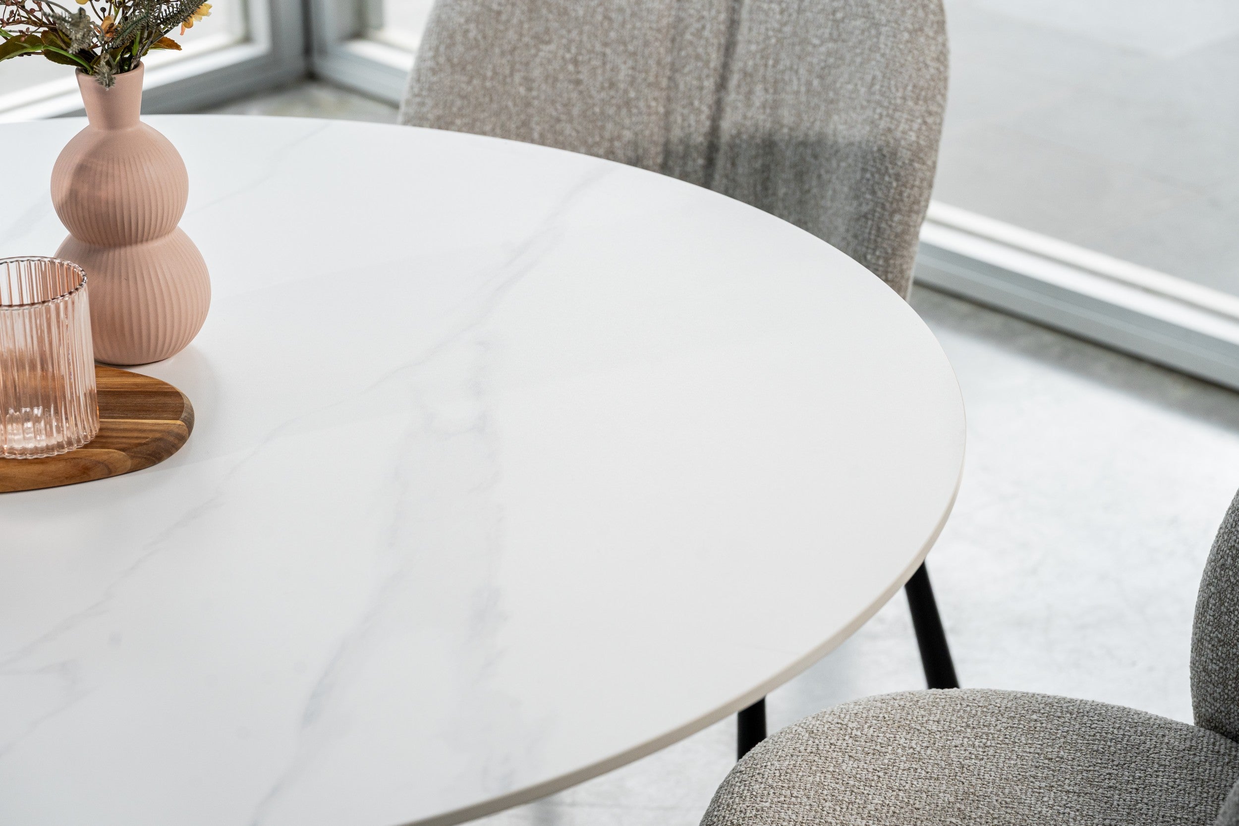 Venezia Round Dining Table Snow White