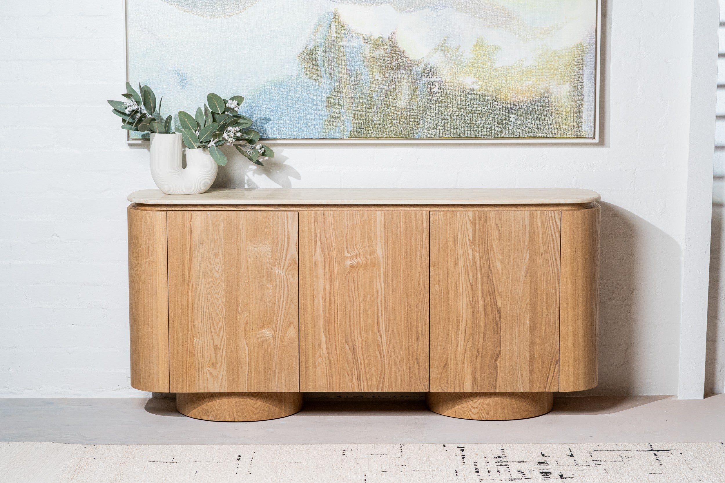 Varello Buffet White Travertine