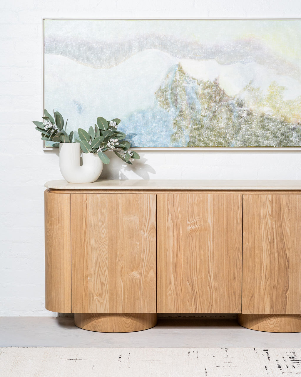 Varello Buffet White Travertine