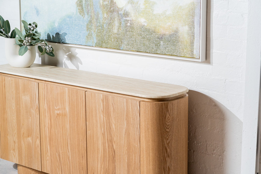 Varello Buffet White Travertine