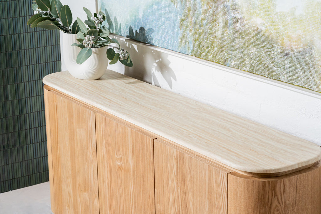 Varello Buffet White Travertine