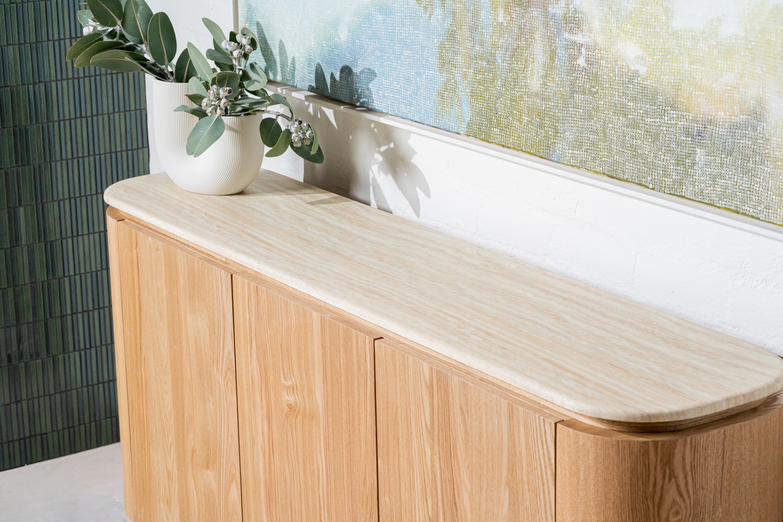 Varello Buffet White Travertine