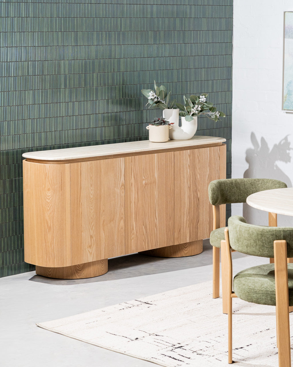 Varello Buffet White Travertine