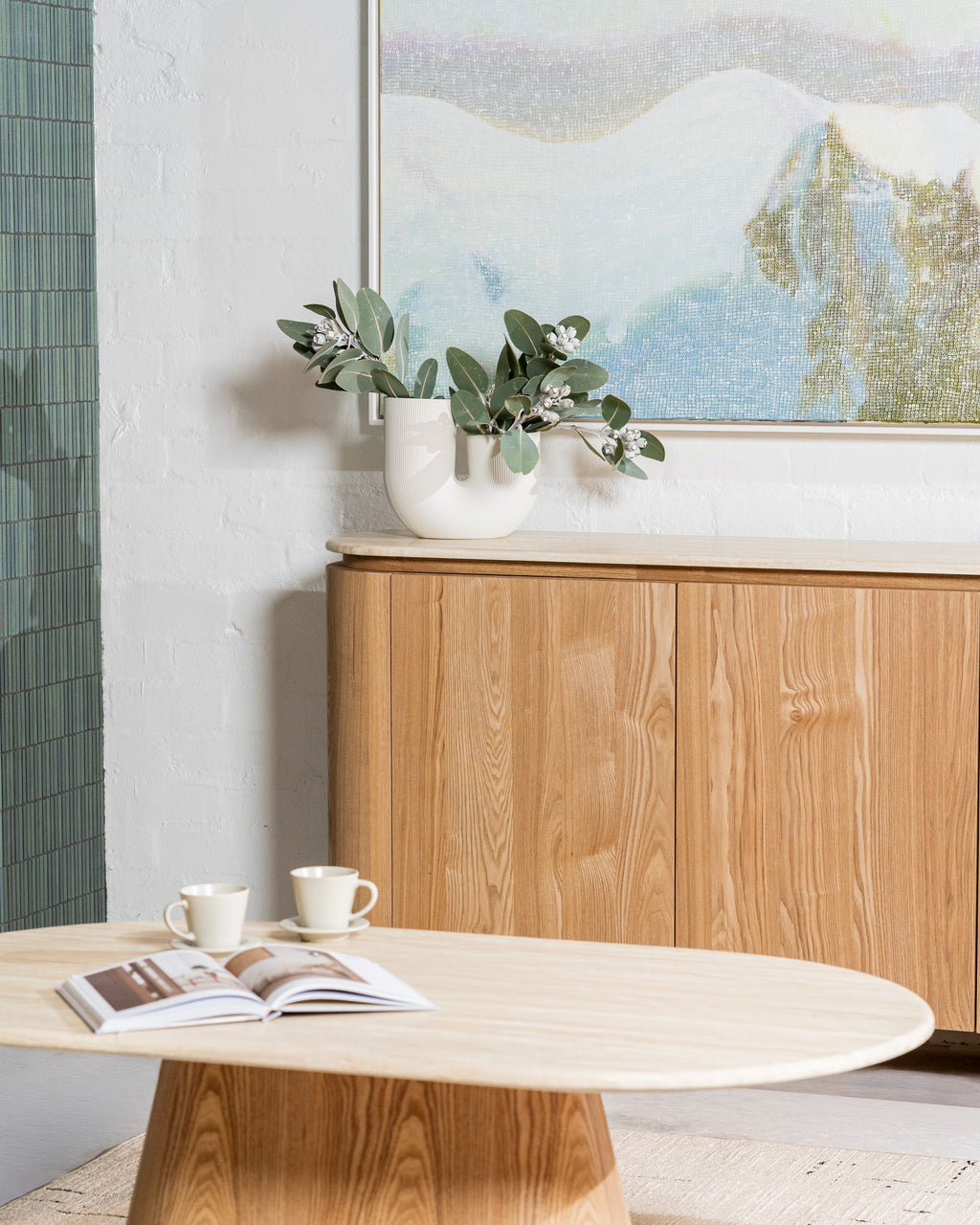 Varello Buffet White Travertine