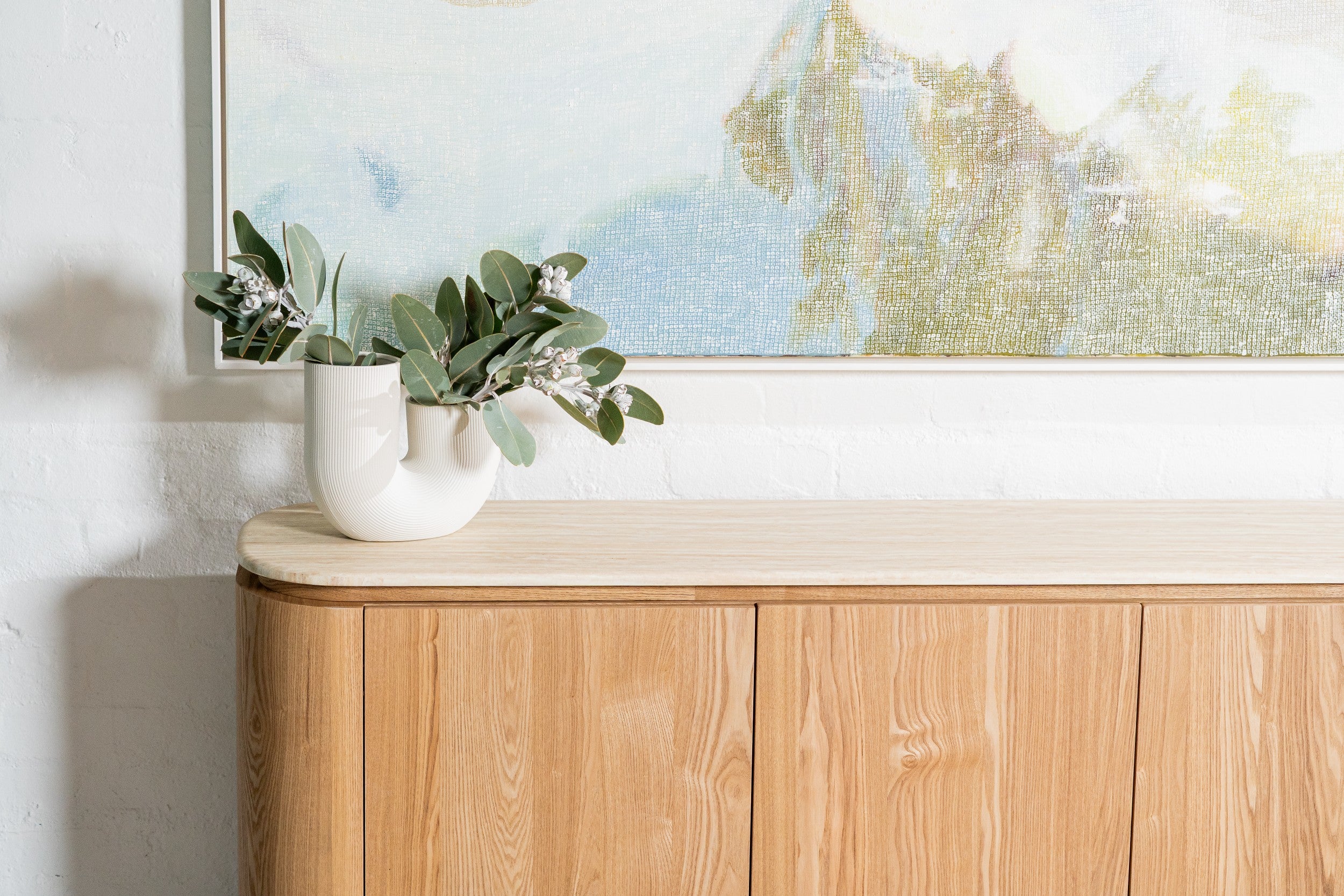 Varello Buffet White Travertine