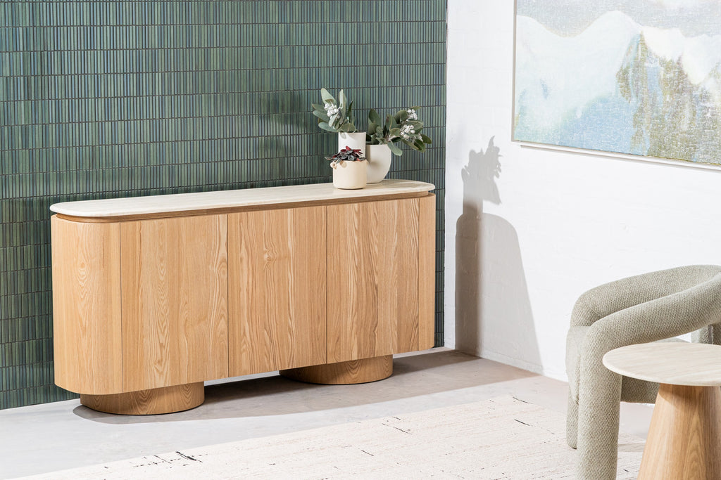Varello Buffet White Travertine