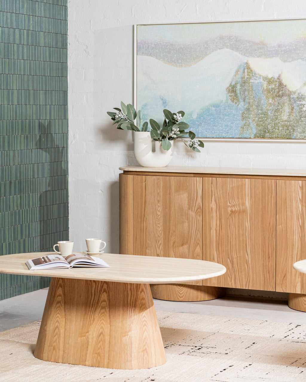 Varello Buffet White Travertine