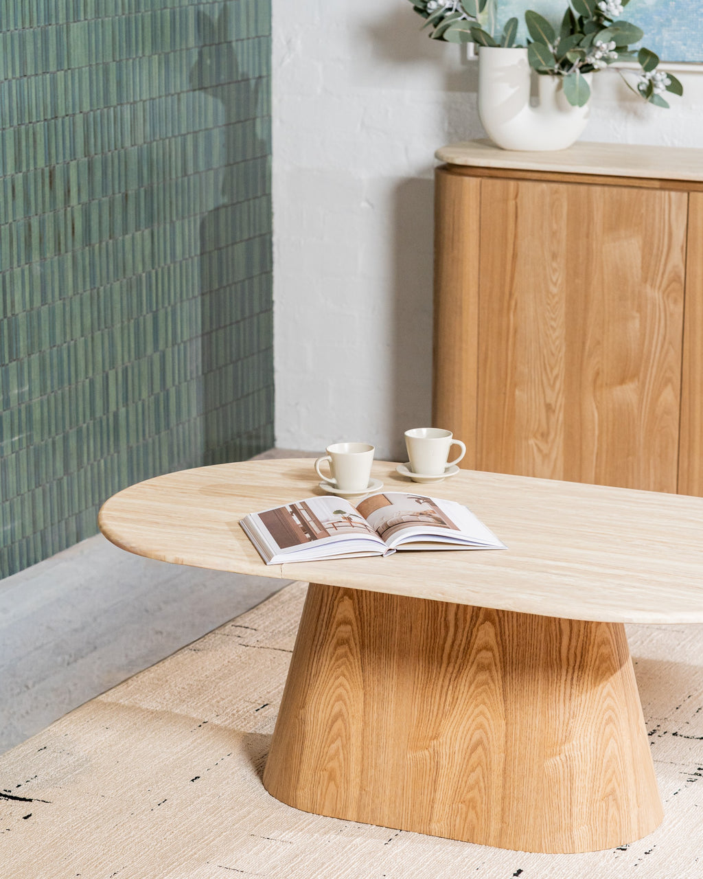 Varello Coffee Table White Travertine