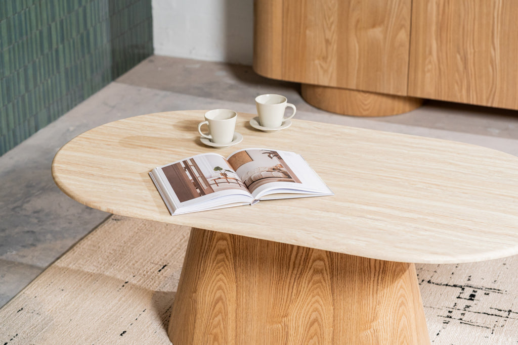 Varello Coffee Table White Travertine