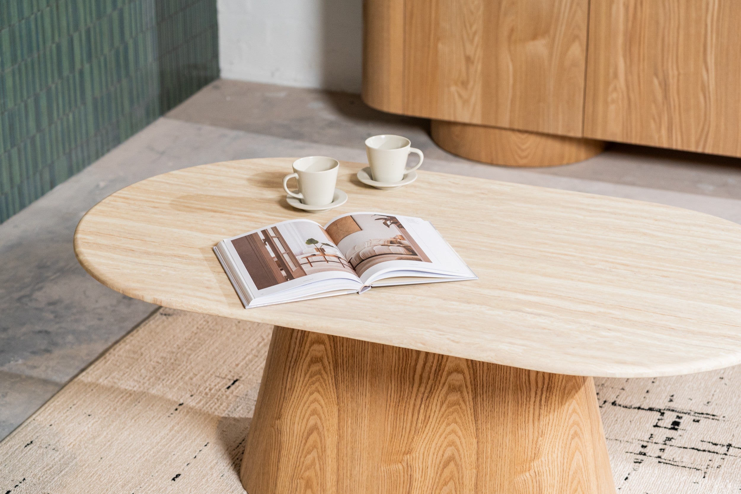 Varello Coffee Table White Travertine