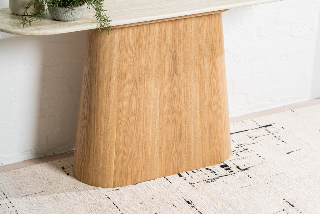 Varello Console Table White Travertine