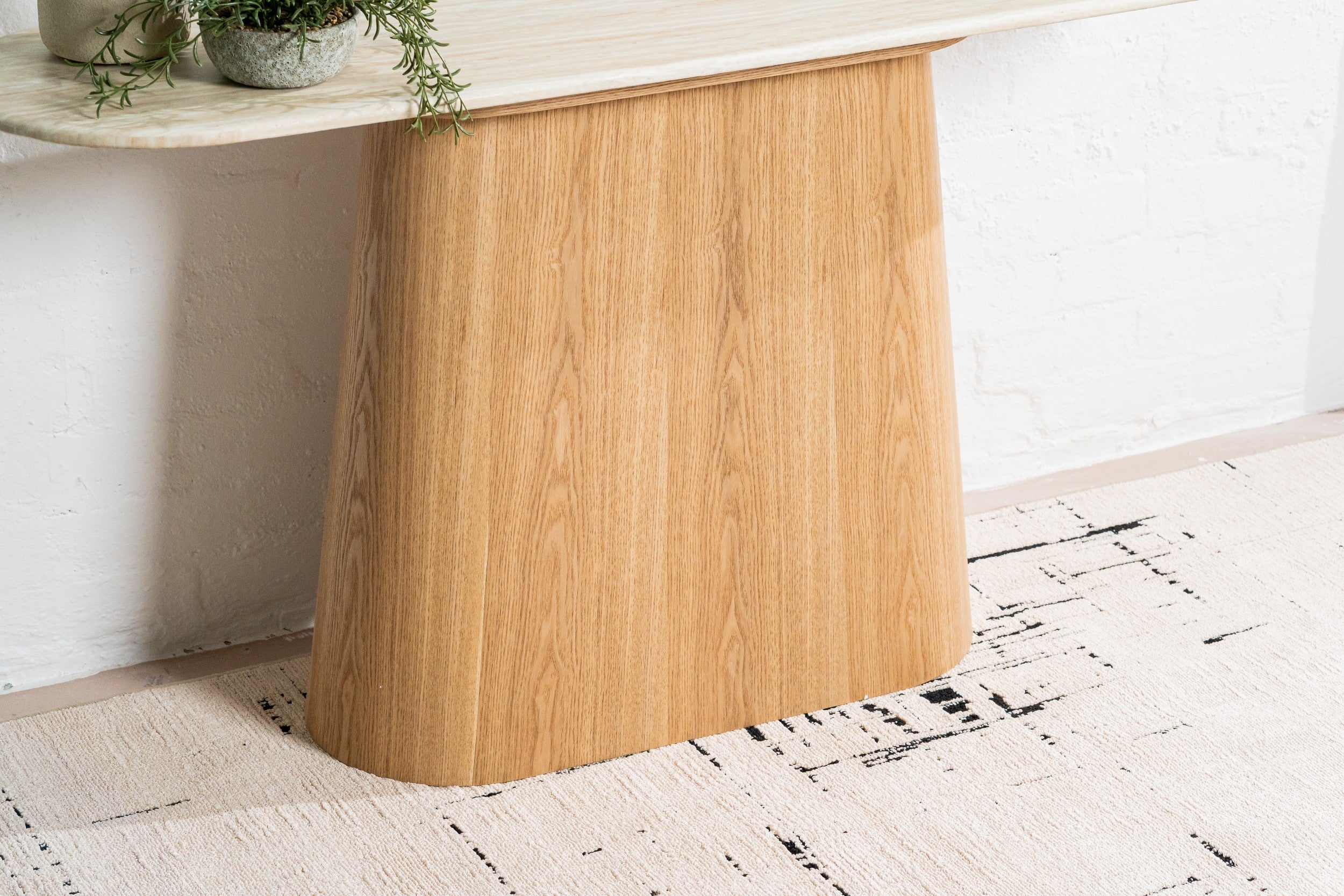 Varello Console Table White Travertine