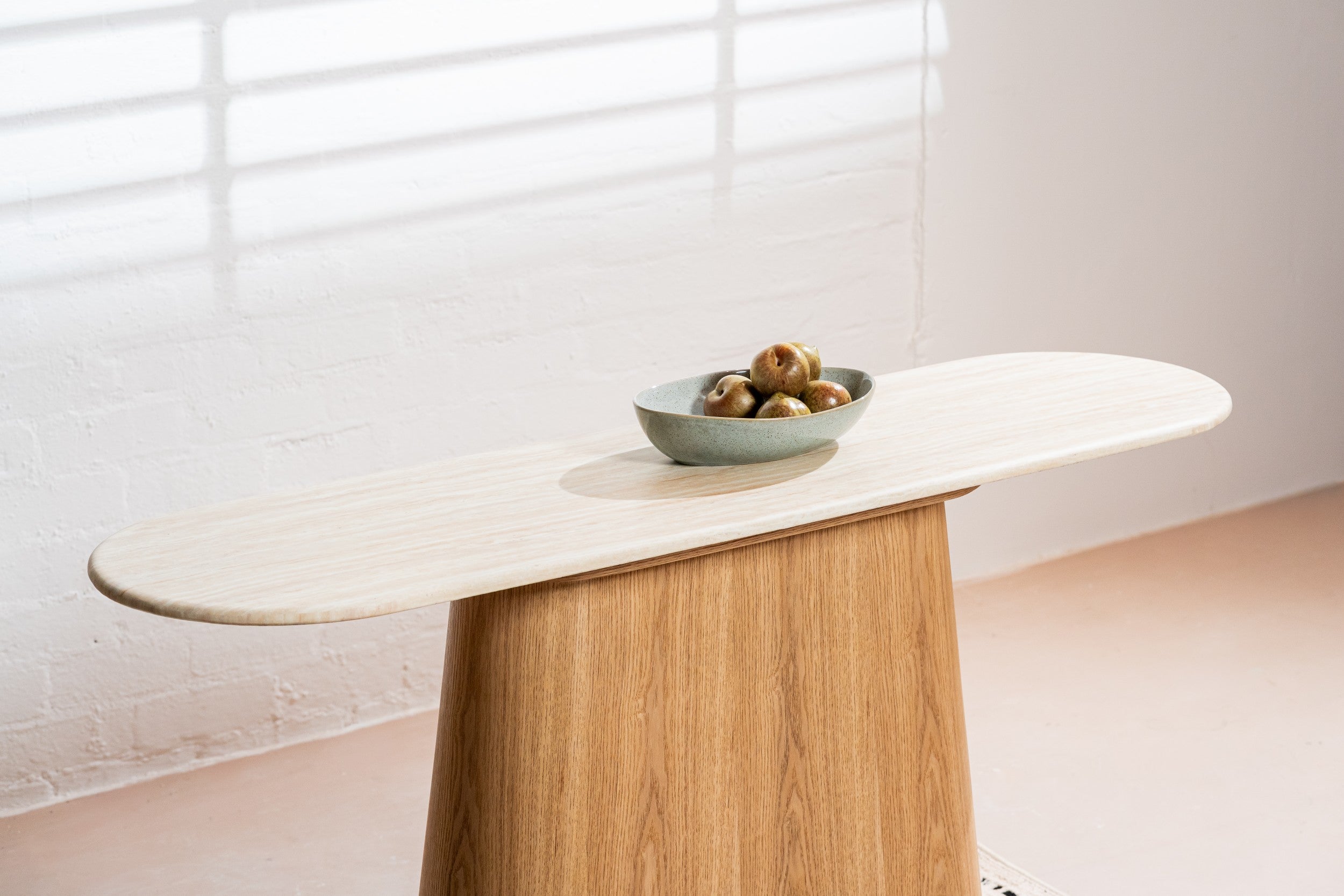 Varello Console Table White Travertine