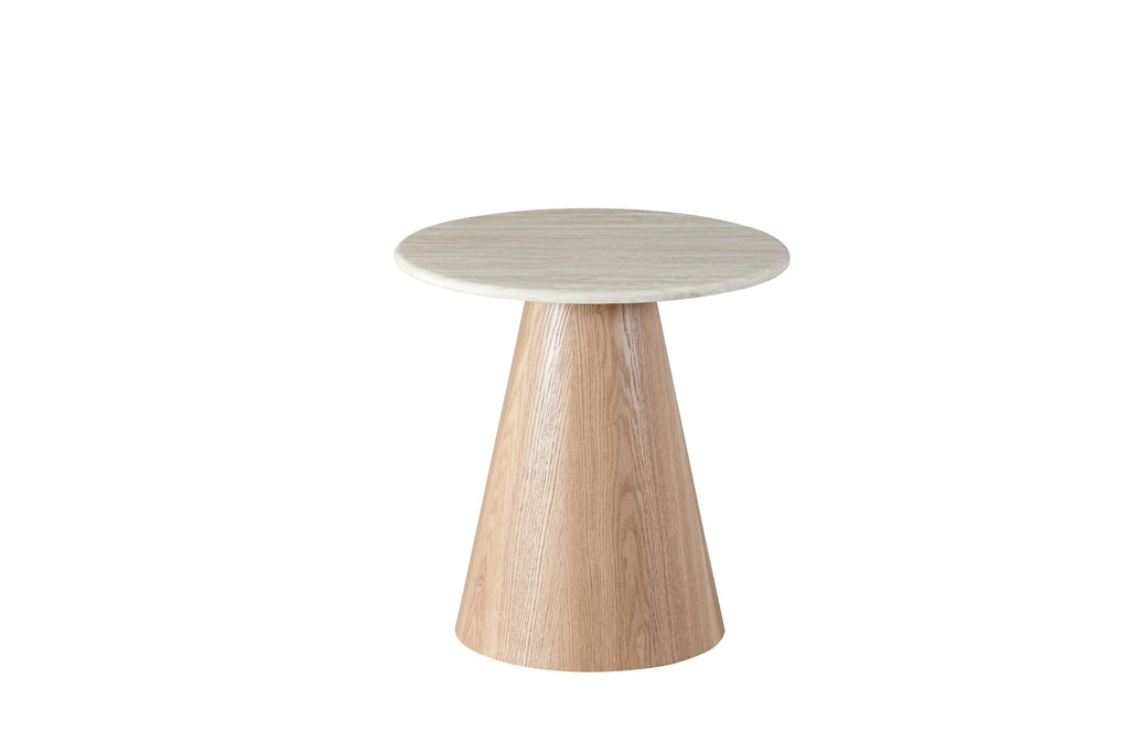 Varello Side Table White Travertine