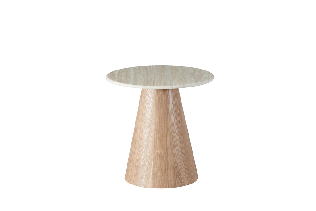 Varello Side Table White Travertine