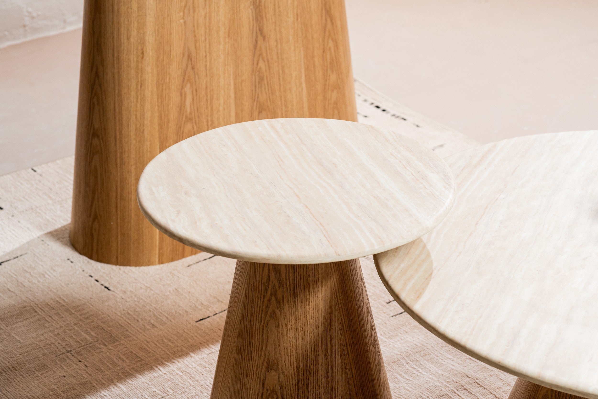 Varello Side Table White Travertine