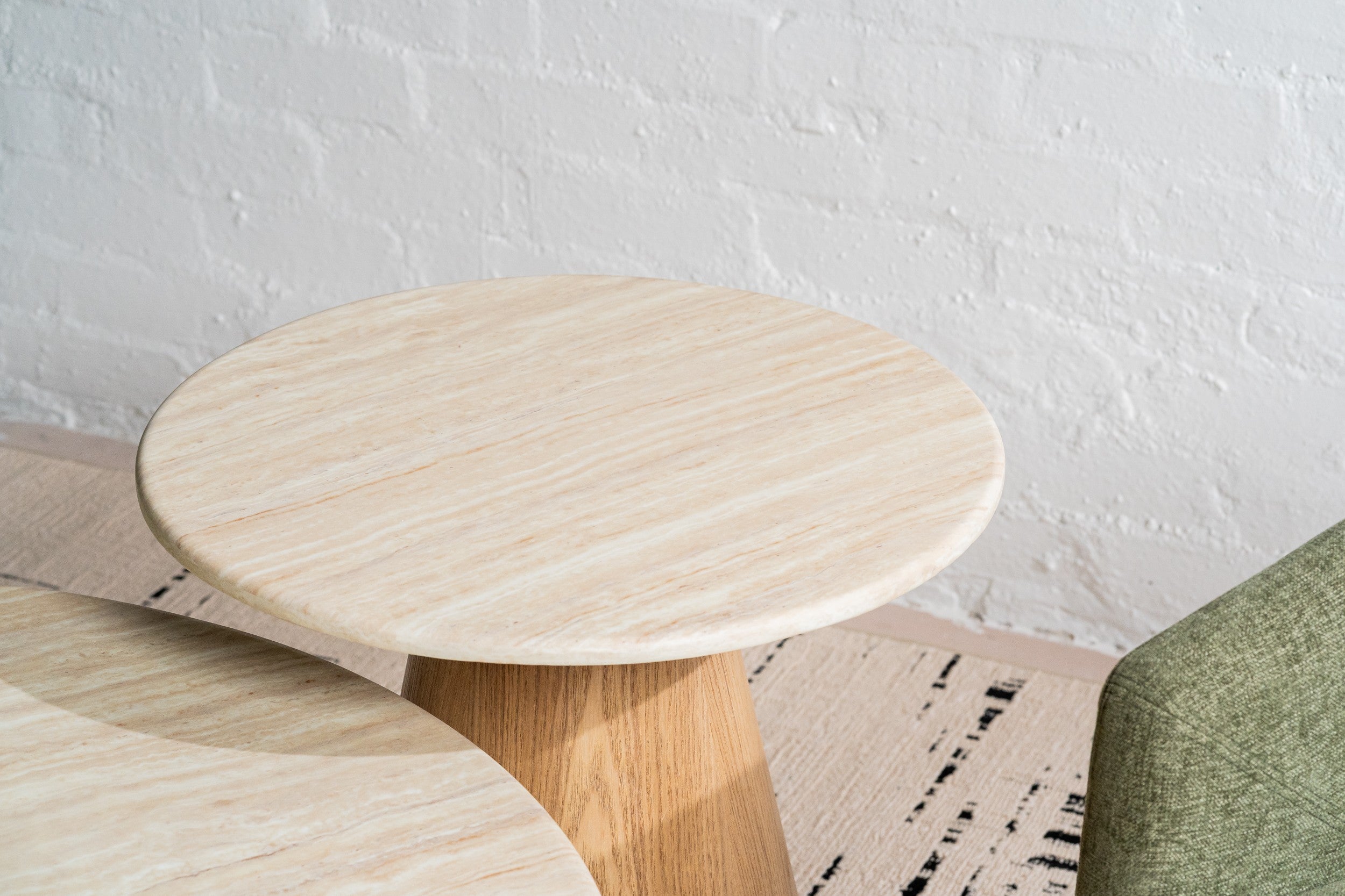 Varello Side Table White Travertine