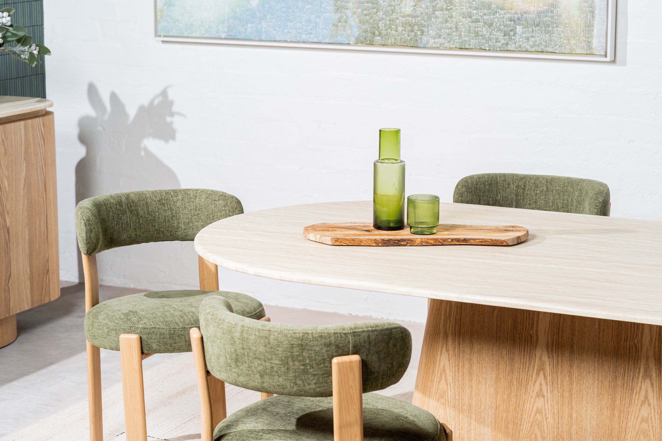 Varello Dining Table White Travertine