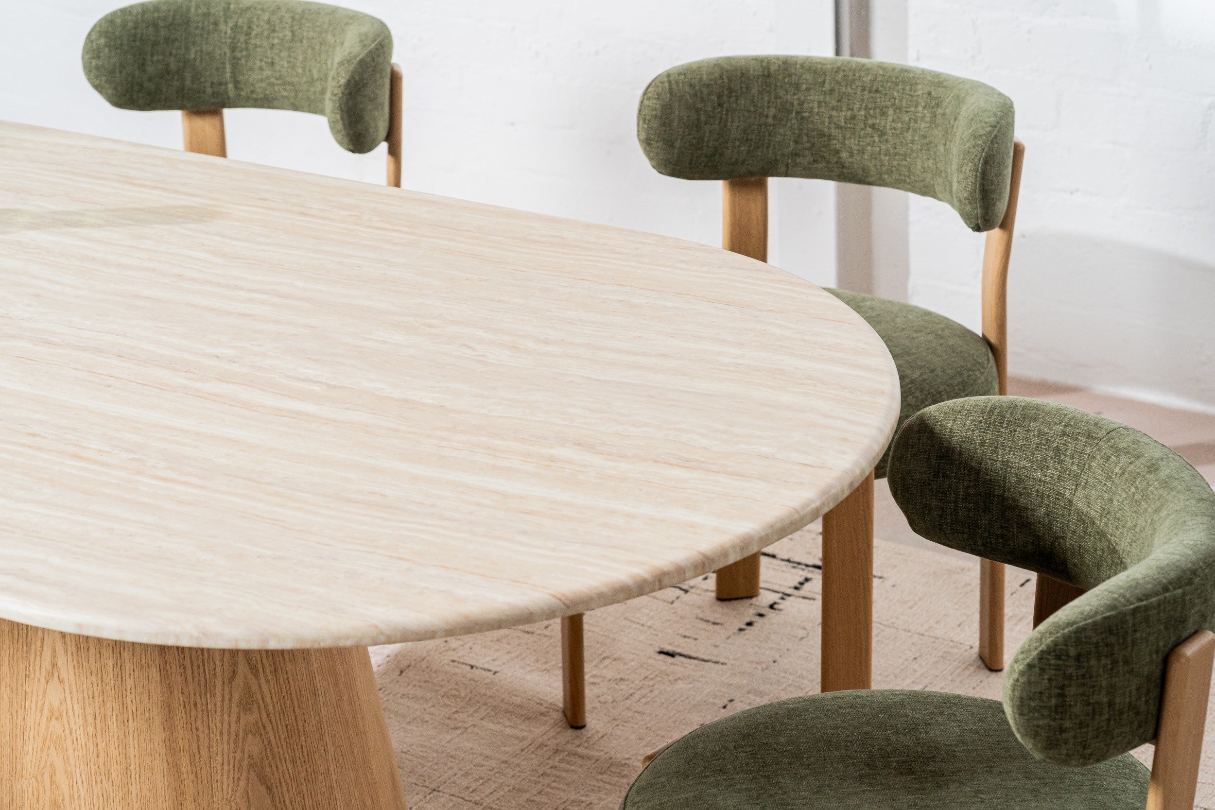 Varello Dining Table White Travertine