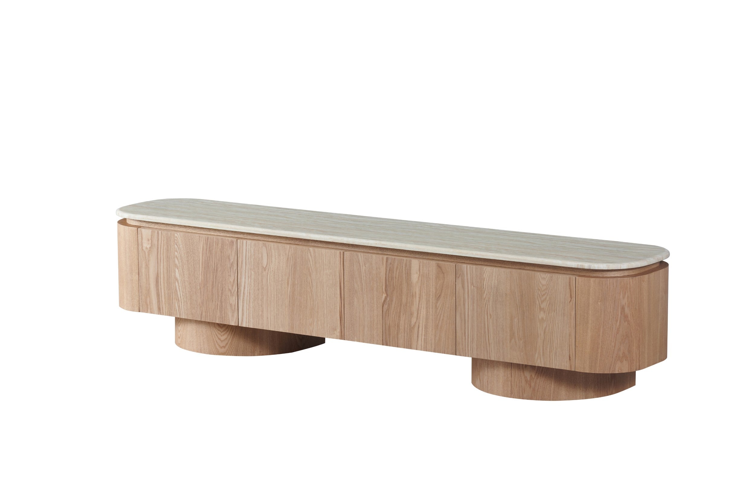 Varello TV Unit White Travertine