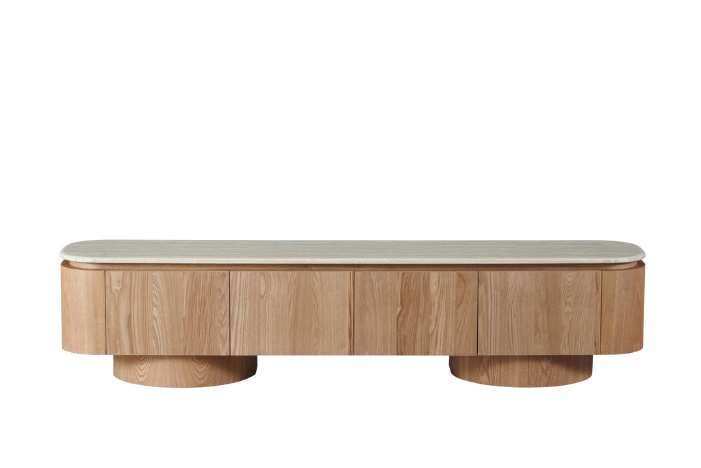 Varello TV Unit White Travertine