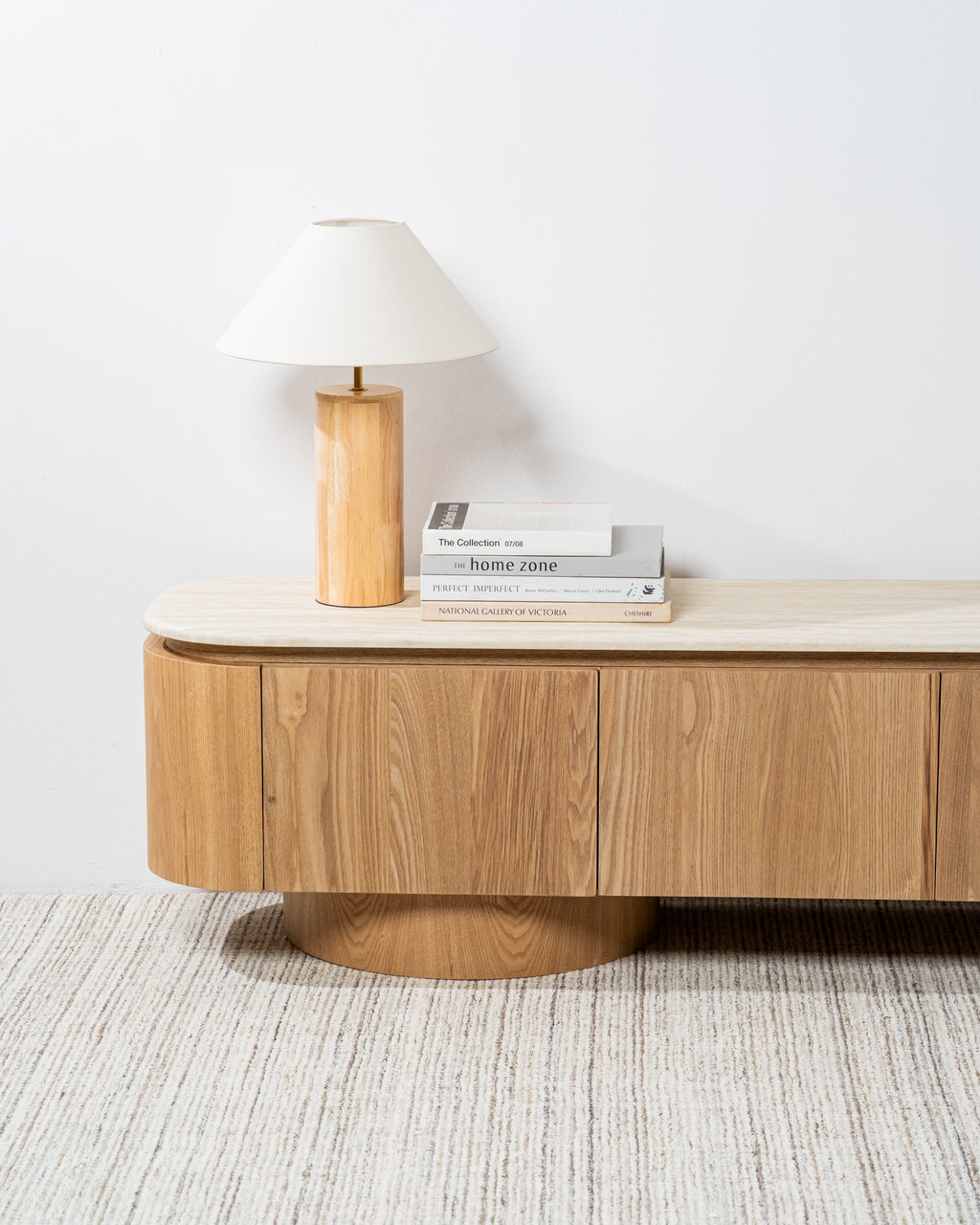 Varello TV Unit White Travertine