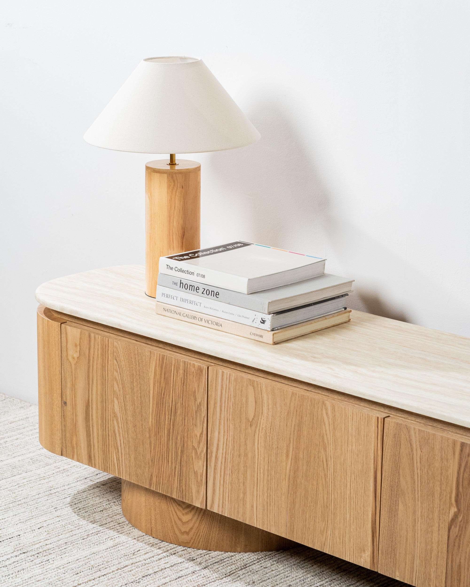 Varello TV Unit White Travertine