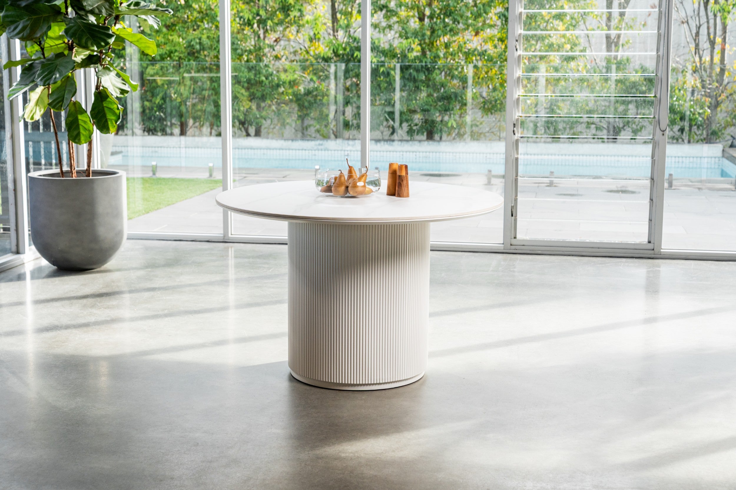 Windmere Dining Table Snow White Ceramic