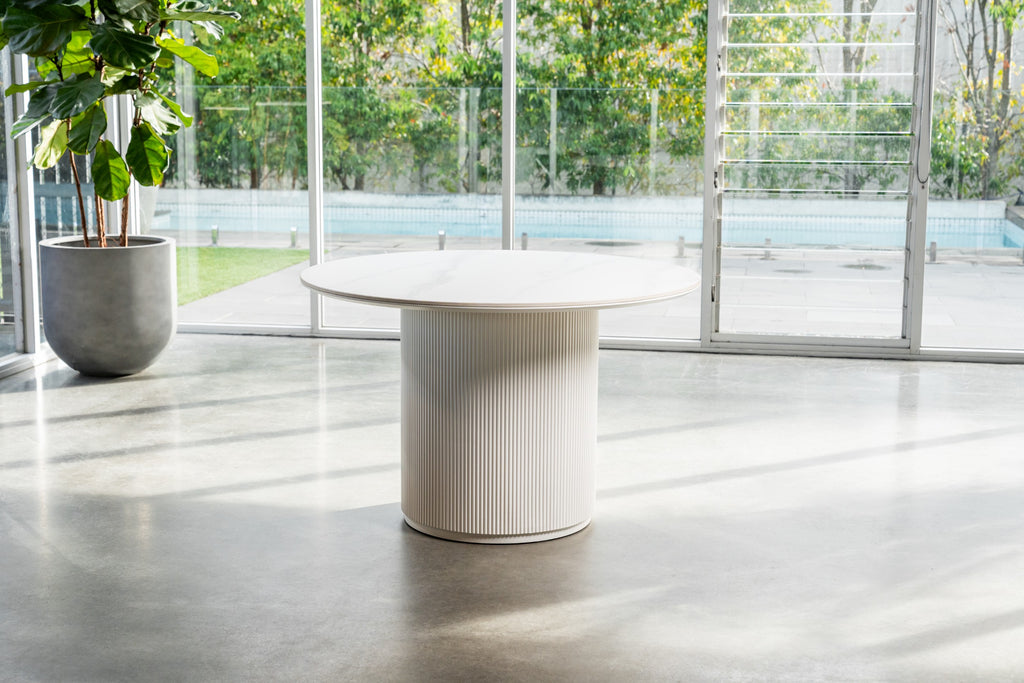 Windmere Dining Table Snow White Ceramic