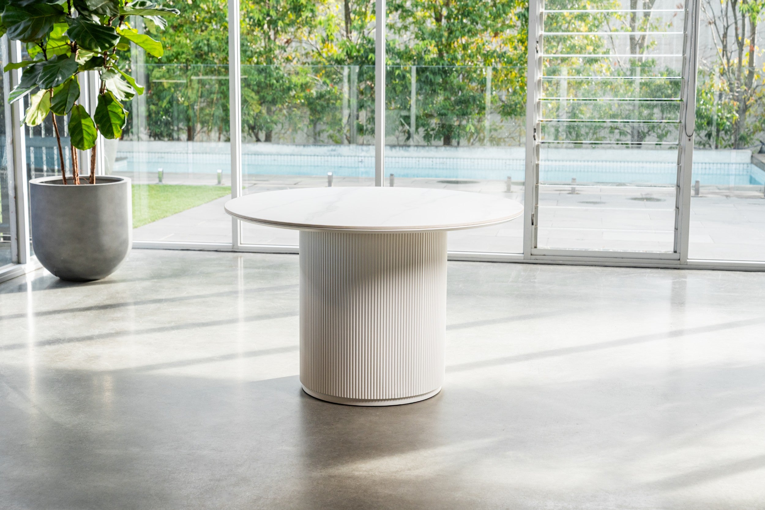 Windmere Dining Table Snow White Ceramic