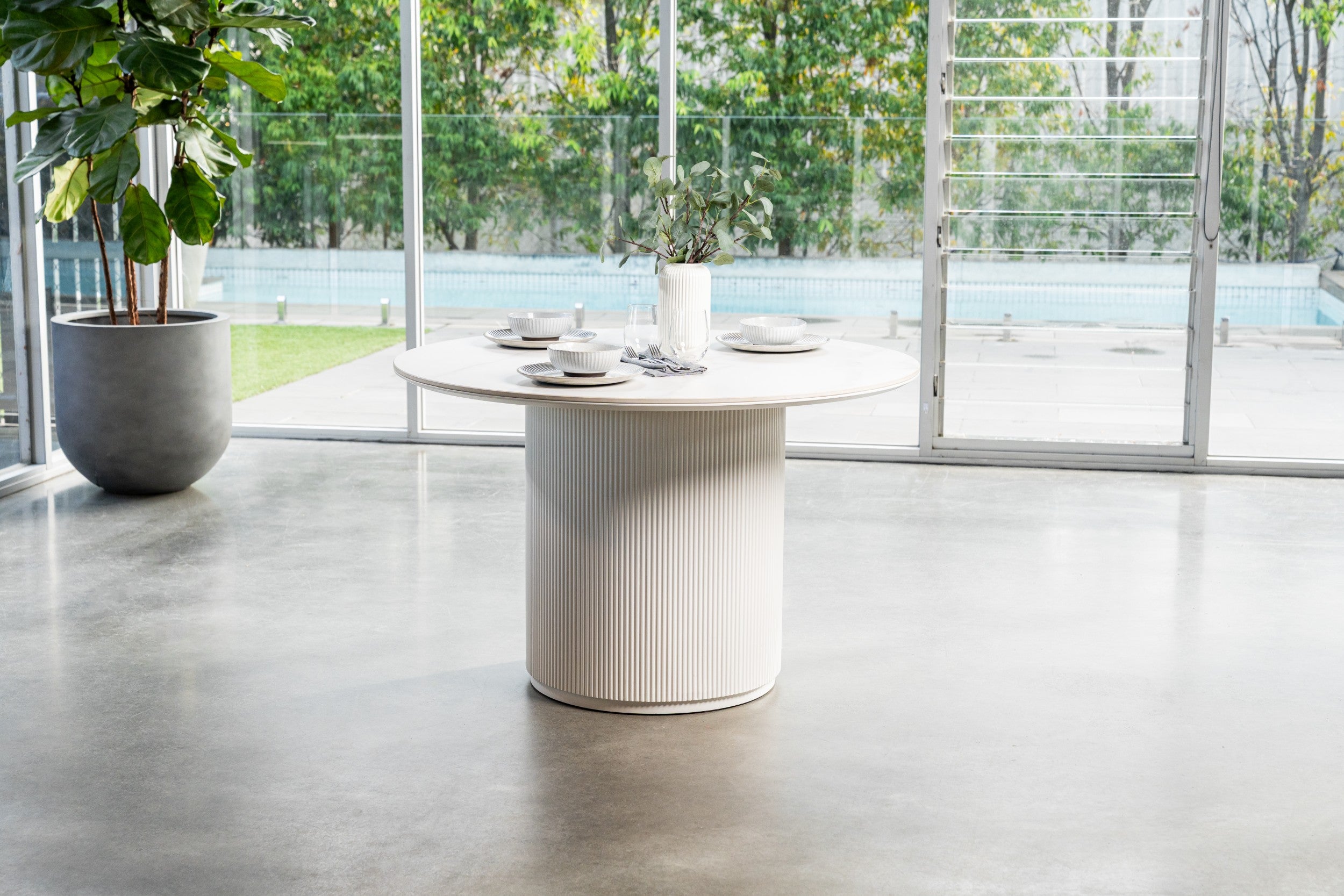 Windmere Dining Table Snow White Ceramic