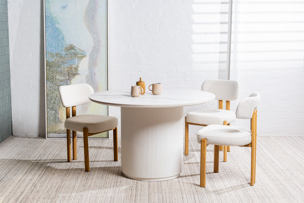 Windmere Dining Table Snow White Ceramic