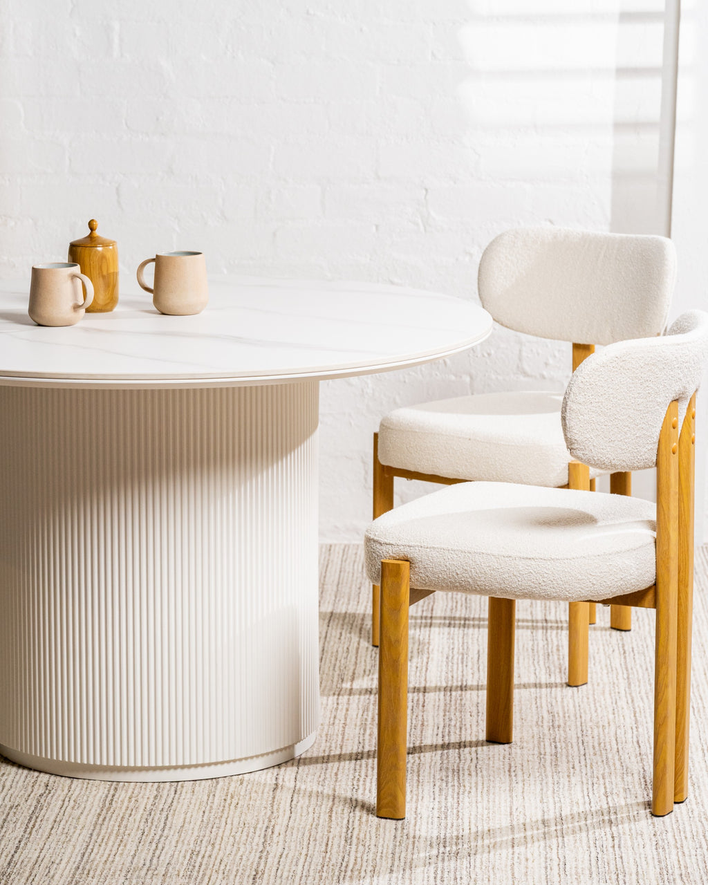 Windmere Dining Table Snow White Ceramic