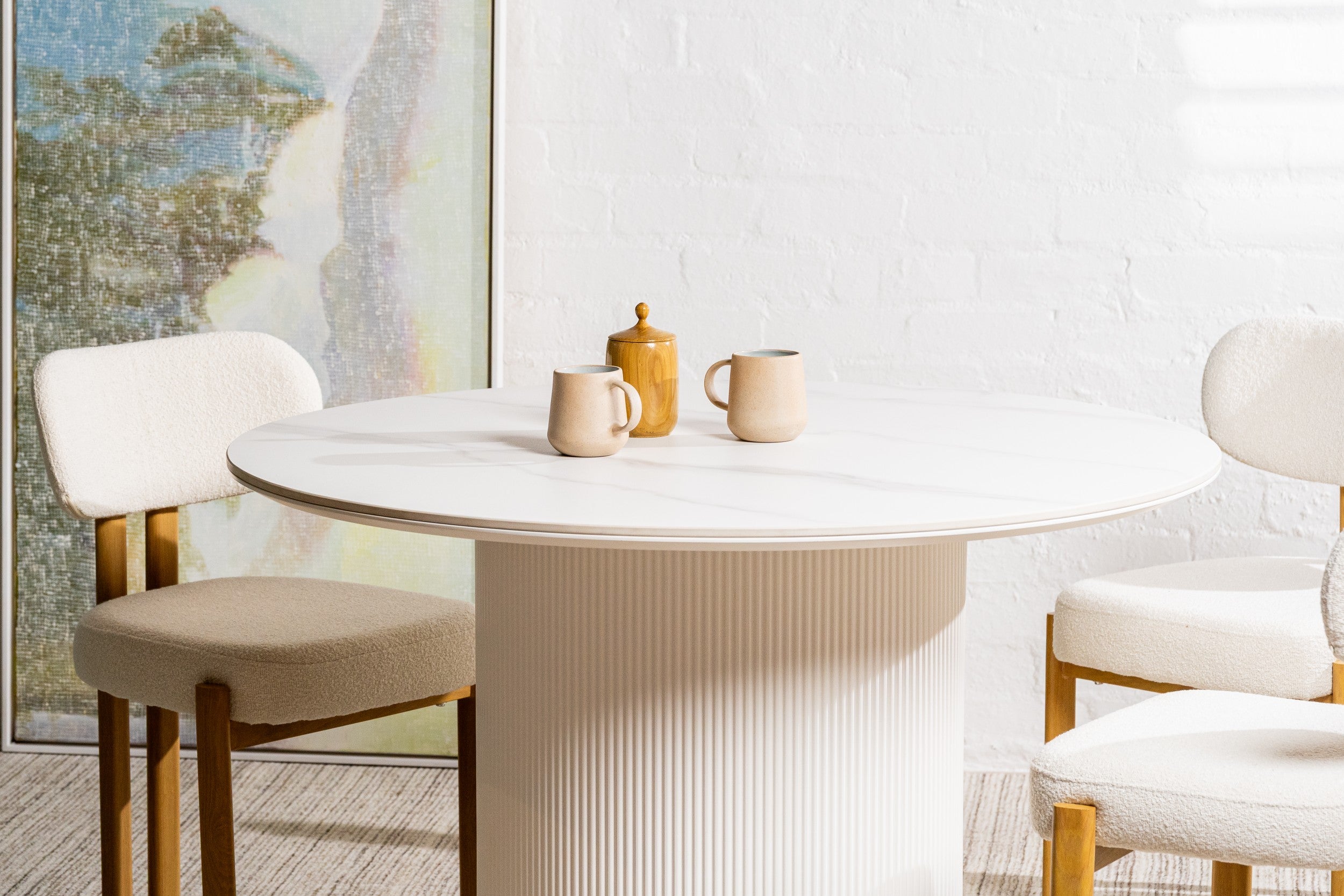Windmere Dining Table Snow White Ceramic