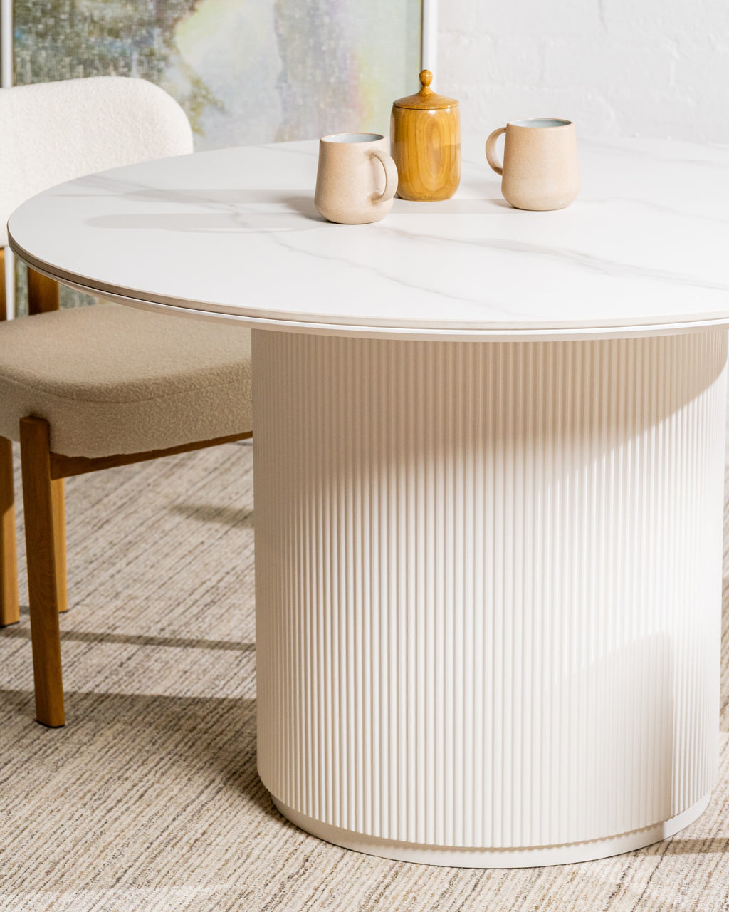 Windmere Dining Table Snow White Ceramic