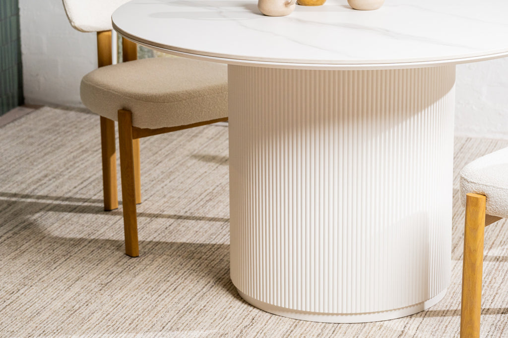 Windmere Dining Table Snow White Ceramic