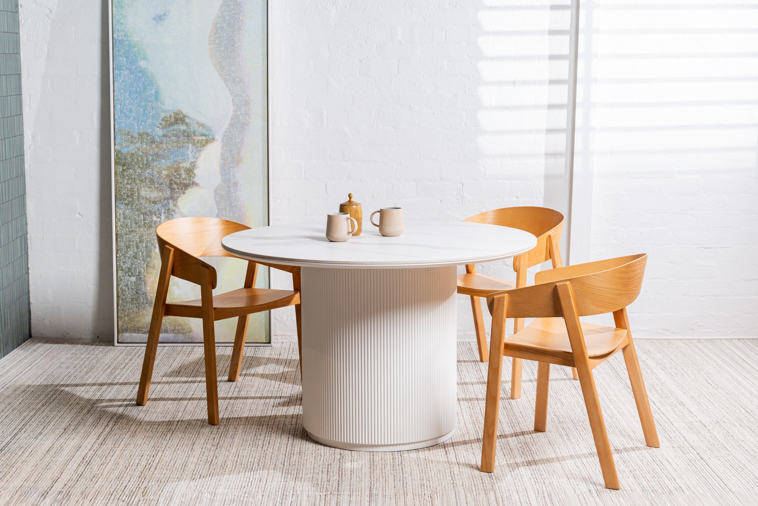 Windmere Dining Table Snow White Ceramic
