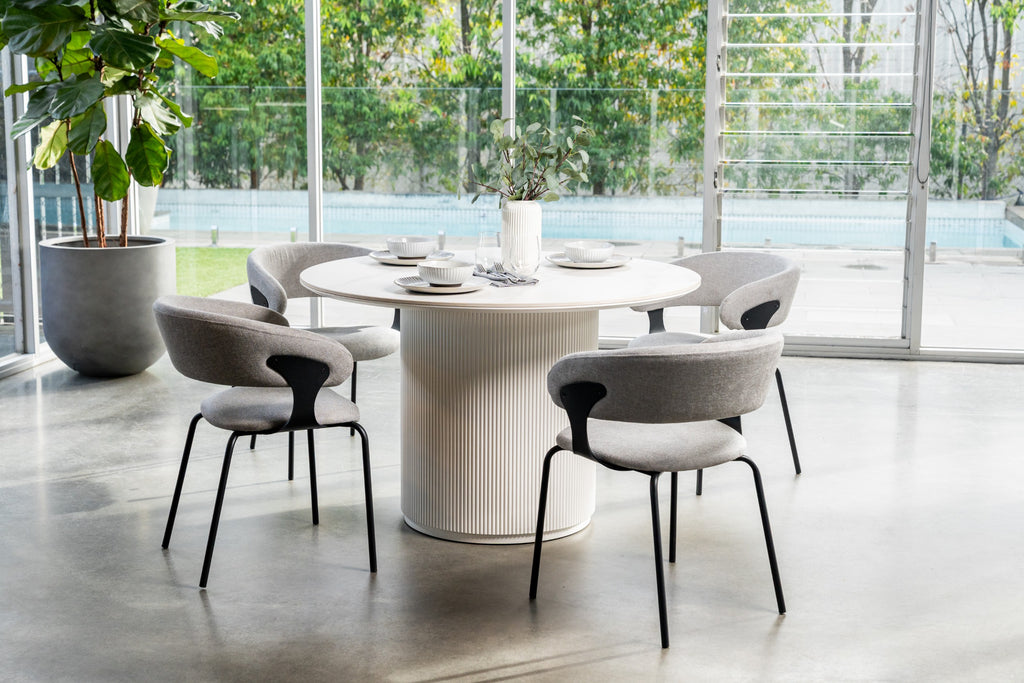 Windmere Dining Table Snow White Ceramic
