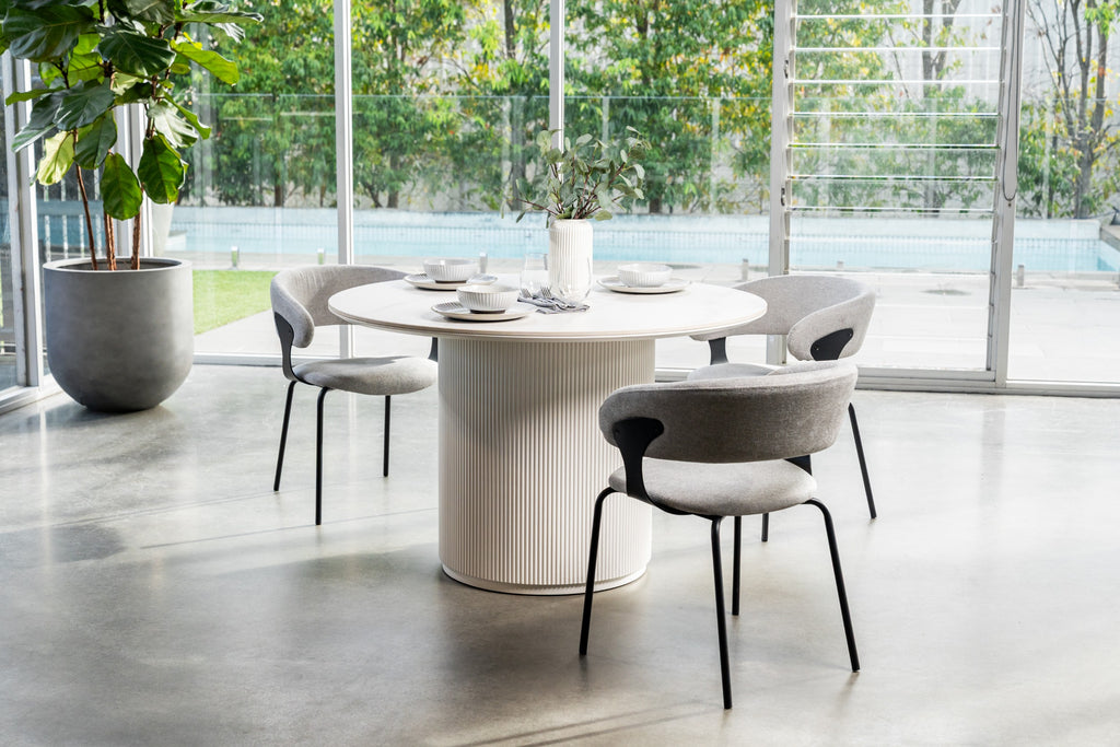 Windmere Dining Table Snow White Ceramic