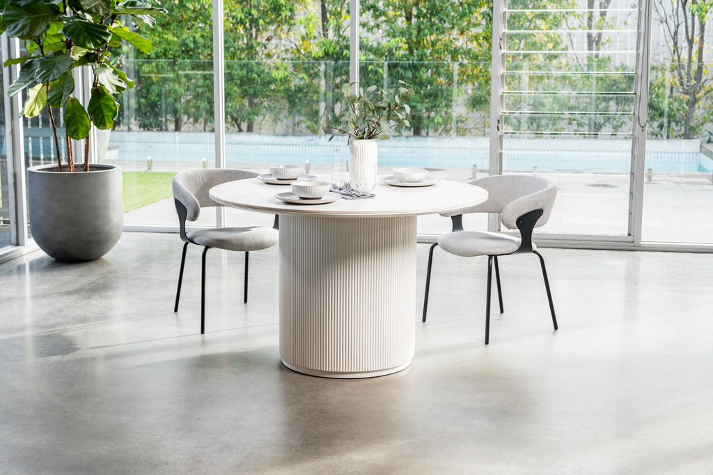 Windmere Dining Table Snow White Ceramic