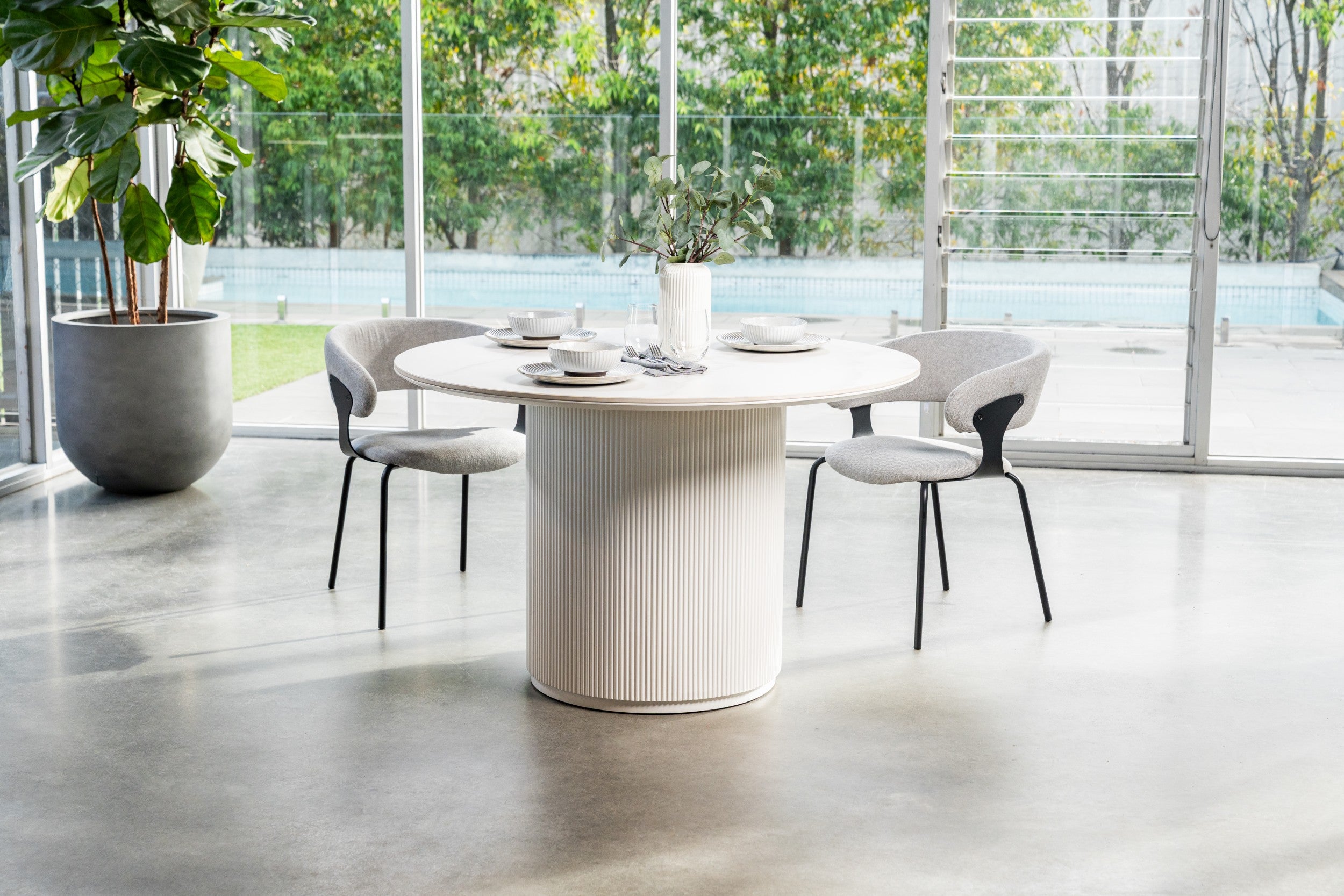 Windmere Dining Table Snow White Ceramic