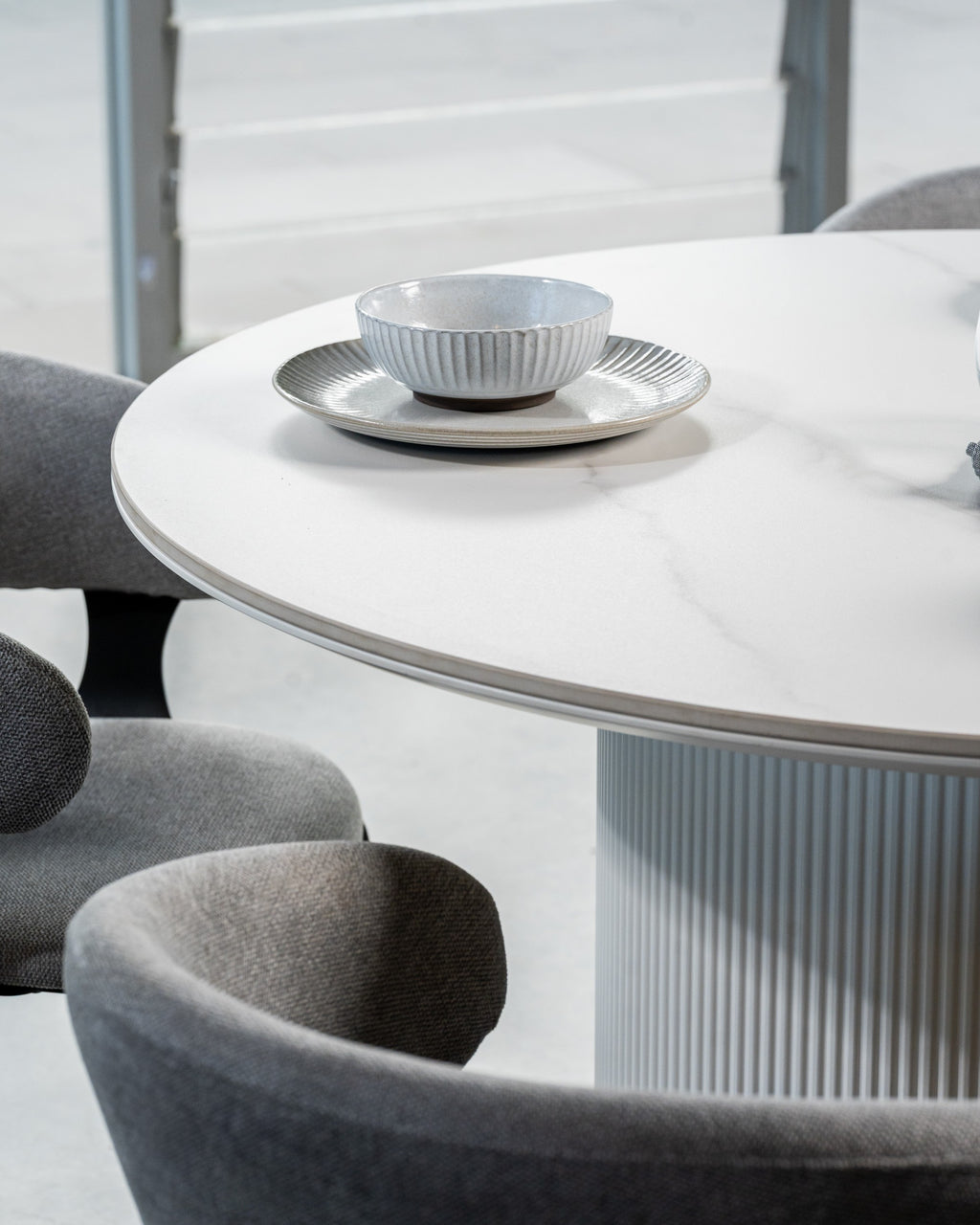 Windmere Dining Table Snow White Ceramic
