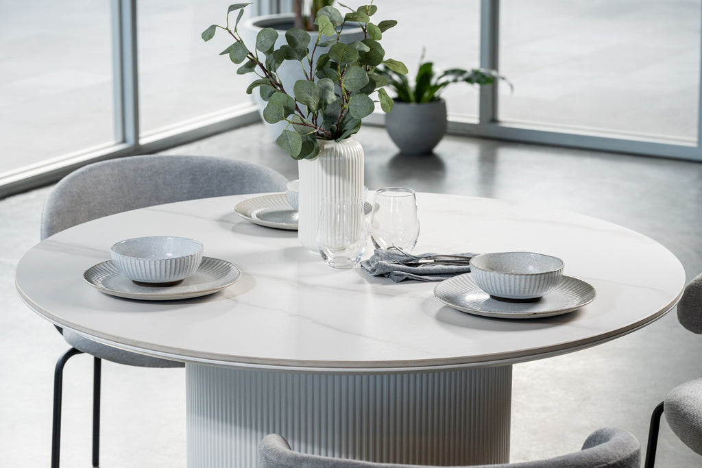 Windmere Dining Table Snow White Ceramic