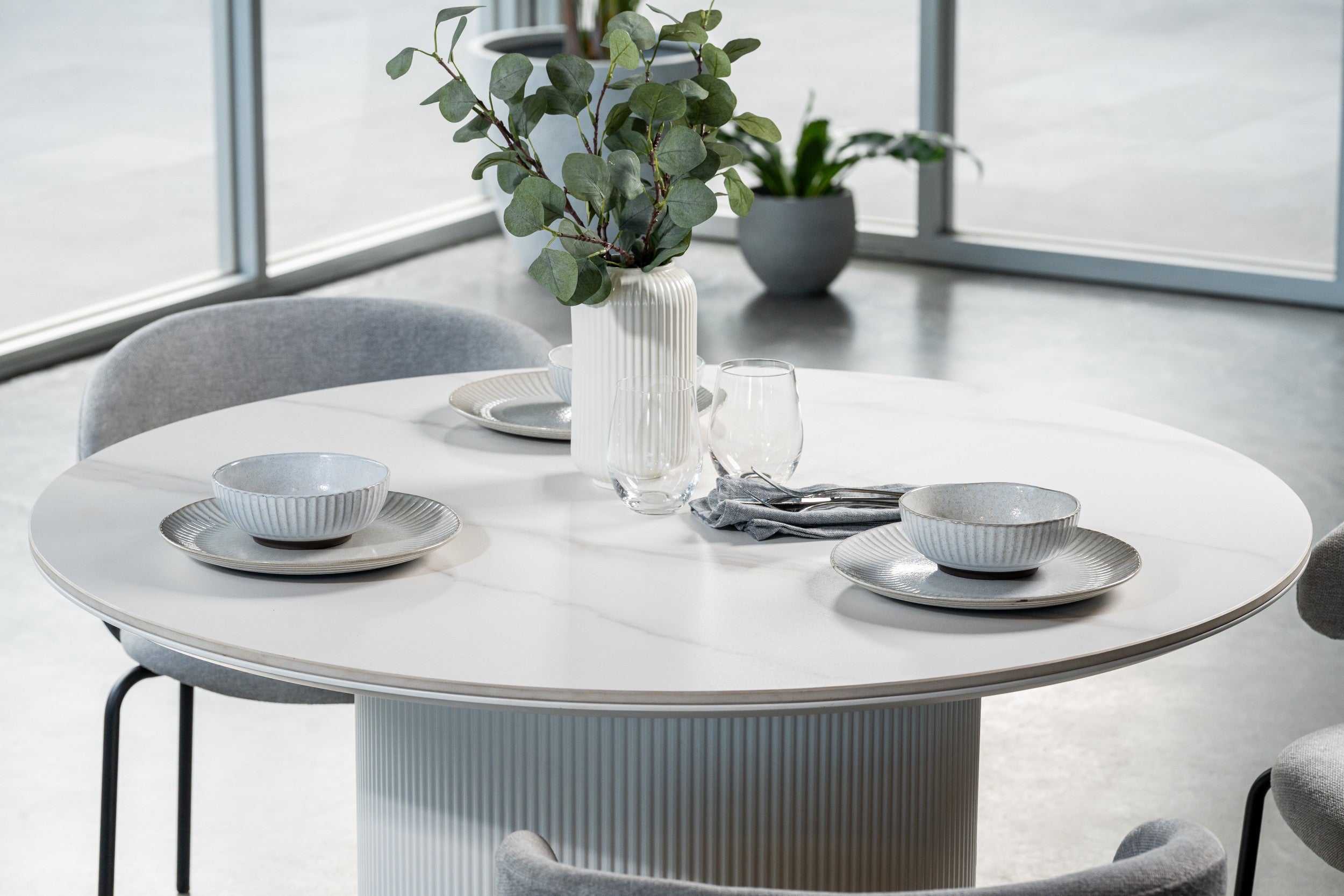 Windmere Dining Table Snow White Ceramic