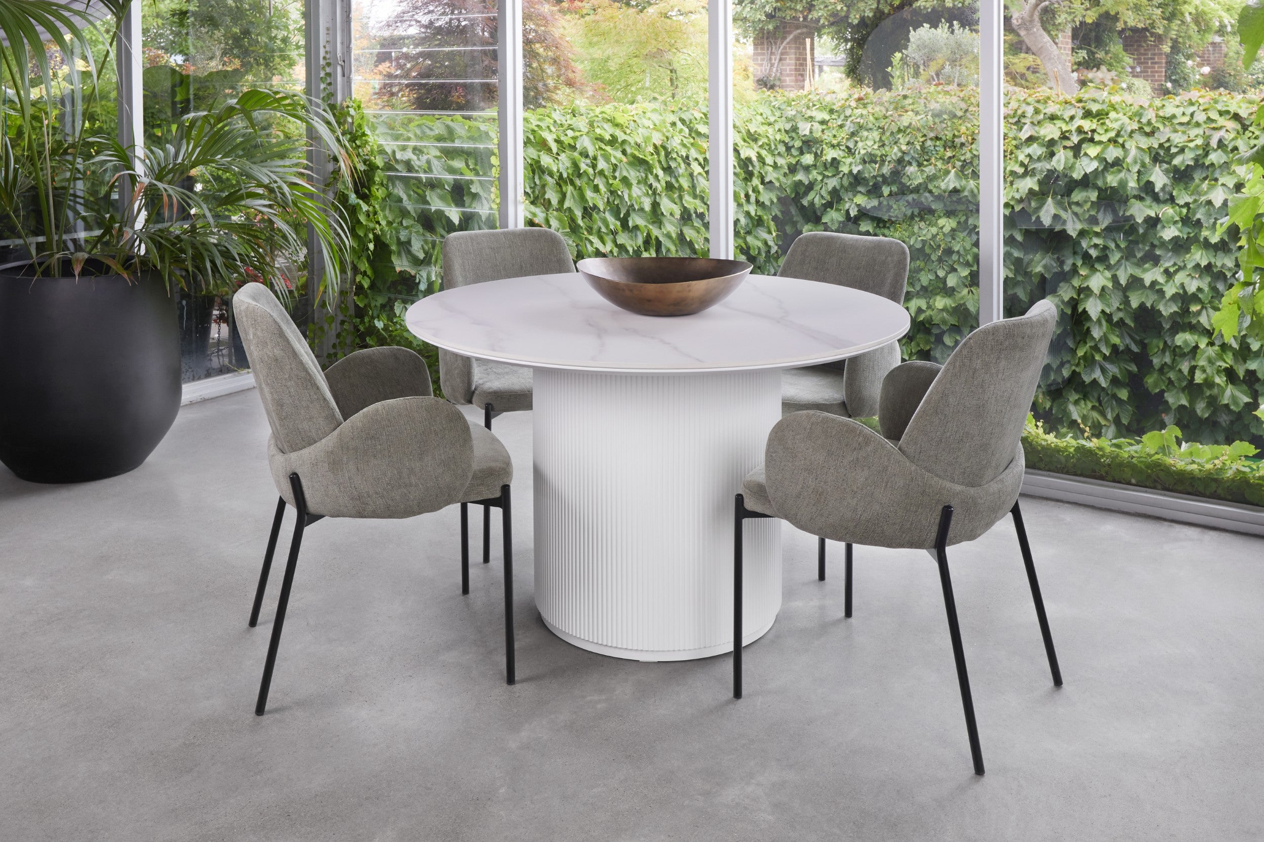 Windmere Dining Table Snow White Ceramic
