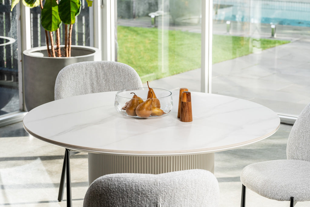 Windmere Dining Table Snow White Ceramic