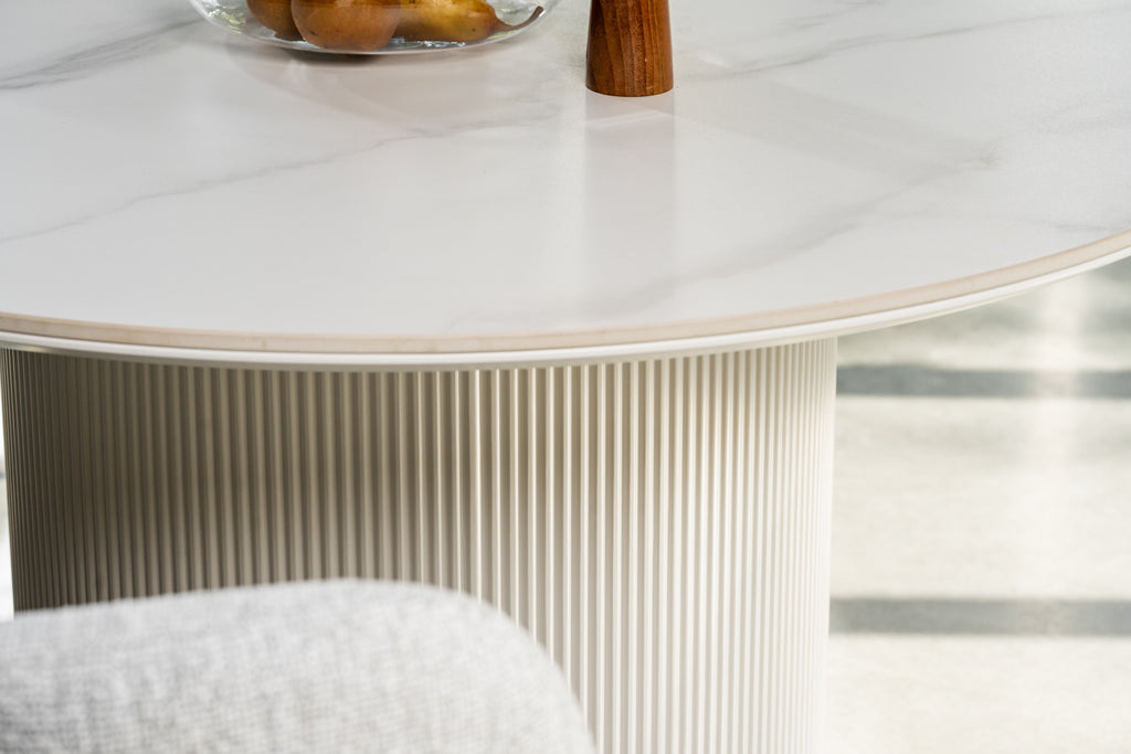 Windmere Dining Table Snow White Ceramic